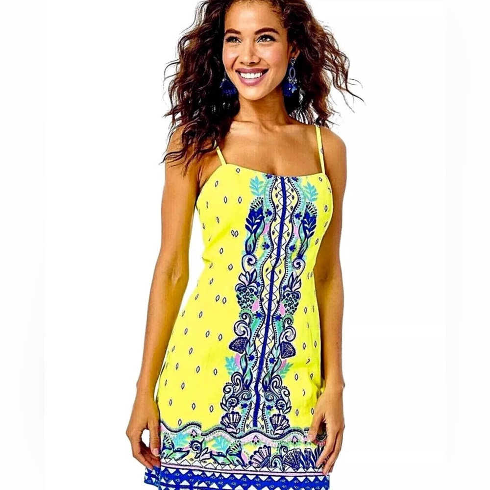Lilly Pulitzer NWT Shelli Stretch Shift Dress Pineapple Rivera 🦄 Size 00 Grail! - Picture 7 of 14